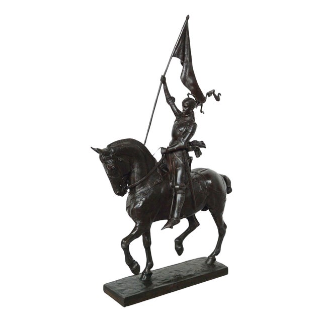Bronze Jeanne Darc Sculpture by Emmanuel Fremiet For Sale