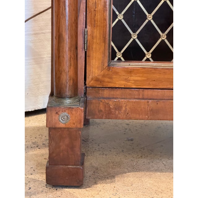 19th Century Regency Columned Cabinet With Grille Lattice Doors For Sale - Image 10 of 16