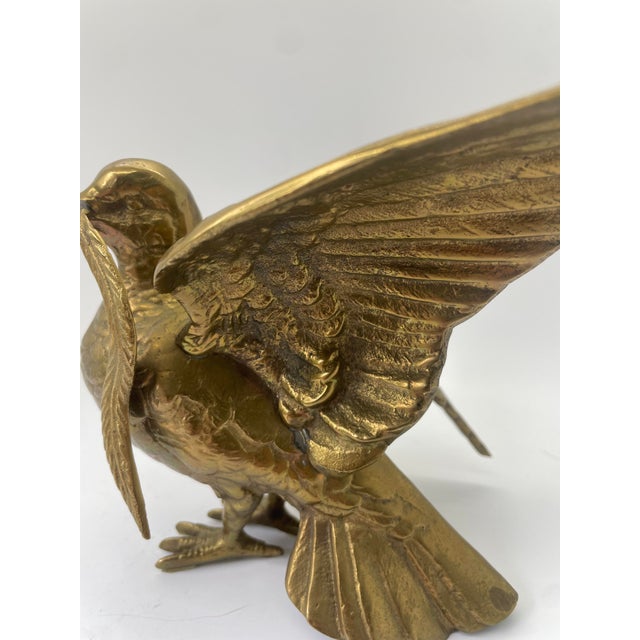 Mid 20th Century Brass Dove Figurine For Sale - Image 4 of 6
