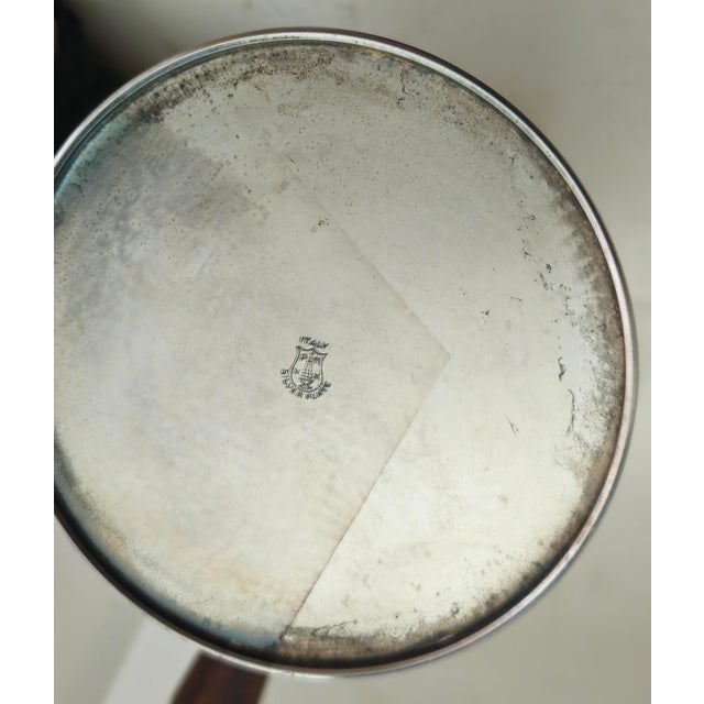 1950s Mid Century Modern P M Italy Silverplated Brass Coffee Pot, Creamer and Sugar Bowl, With Tray - 4 Piece Set For Sale - Image 14 of 15