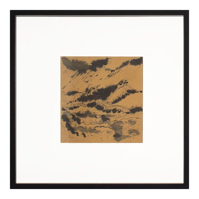 1956 Landscape Ink Painting by James Doversberger For Sale
