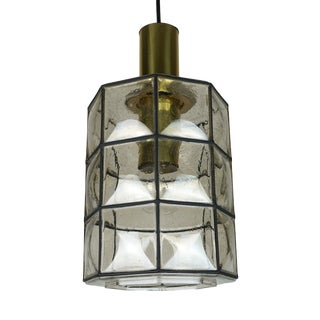 Vintage Hanging Lamp in Glass from Glashütte Limburg For Sale
