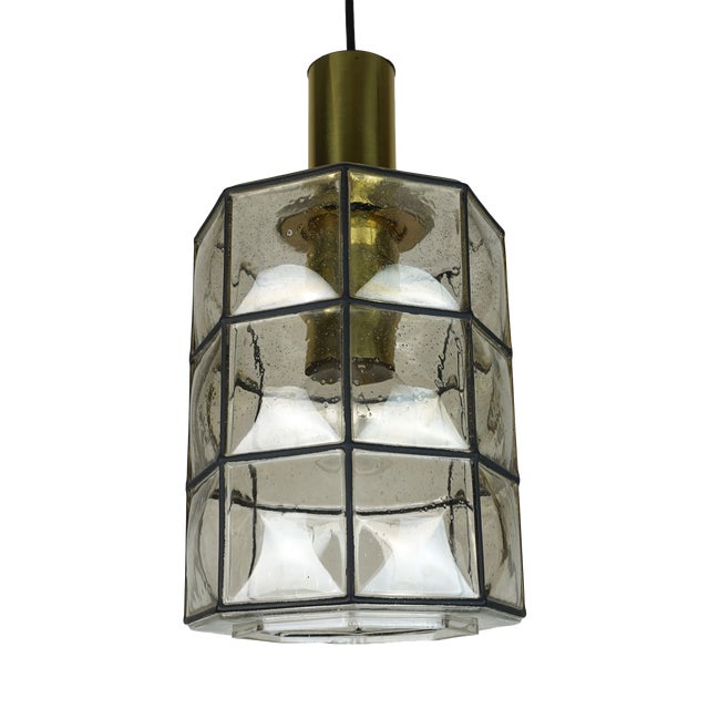 Vintage Hanging Lamp in Glass from Glashütte Limburg For Sale