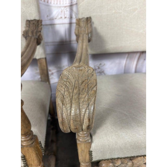 Pair of Exceptional Spanish Baroque Throne Armchairs With Hand-Carved Lion Heads For Sale - Image 14 of 18
