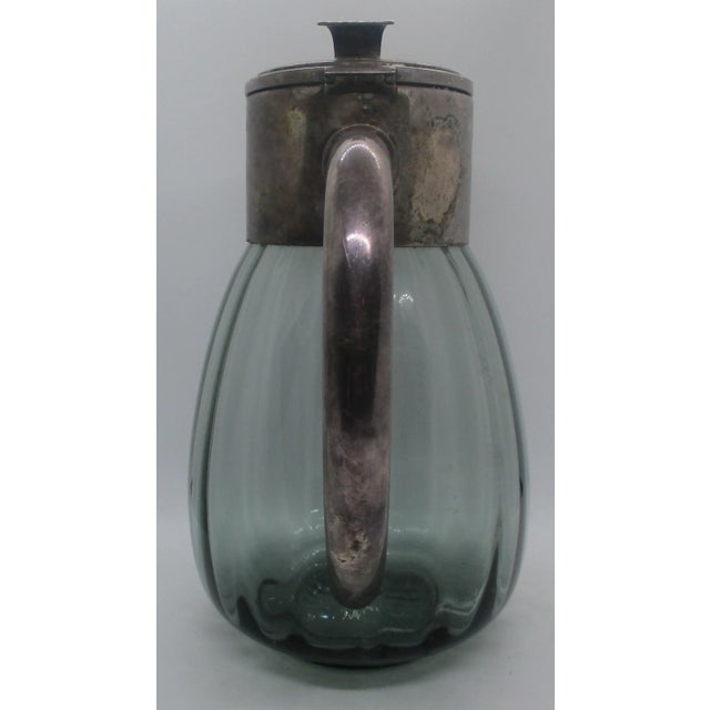 Metal 1930s Silverplate and Glass Water Carafe Eisenberg Lozano, Made in Germany For Sale - Image 7 of 12