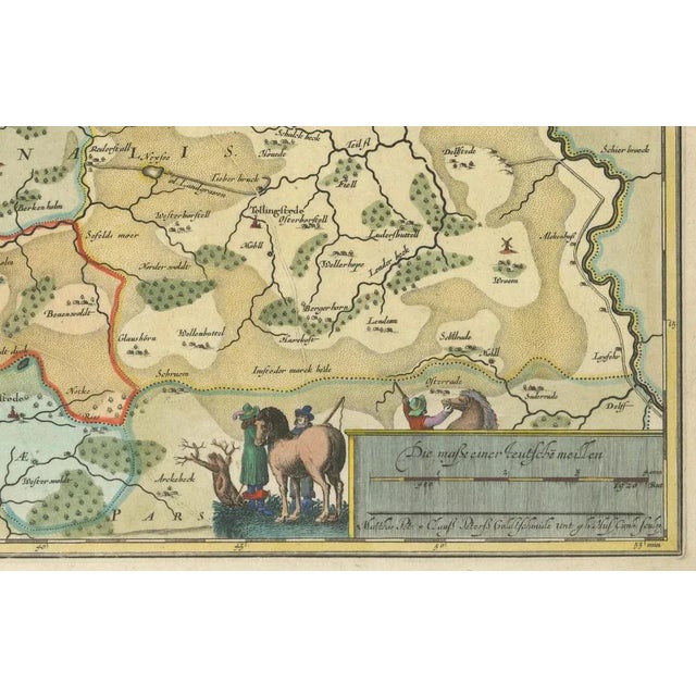 17th Century Map of Northern Dithmarschen and Its Towns in Germany, 1648 For Sale - Image 5 of 7