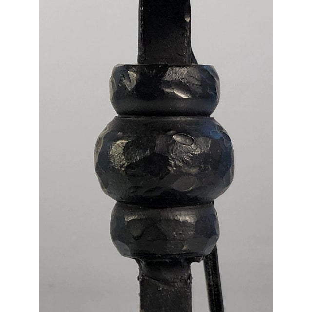 Black Table Lamp in Wrought Iron and Stained Glass from Loir Et Cher, France, 1960s For Sale - Image 8 of 15