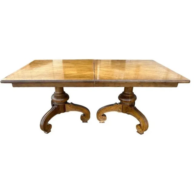 Drexel 'Velero' Spanish Style Pecan Wood 68" Extending to 104" Refectory Table From the 1960s For Sale In Saint Louis - Image 6 of 8