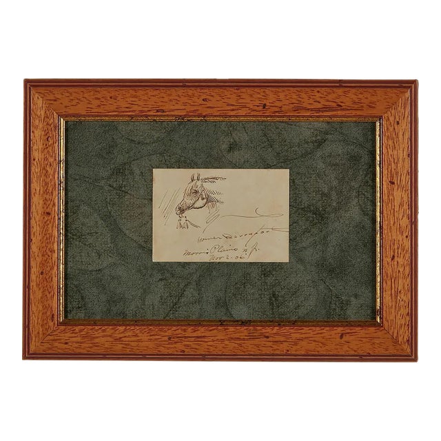 1906 Drawing of a Horse's Head by Homer Calvin Davenport For Sale