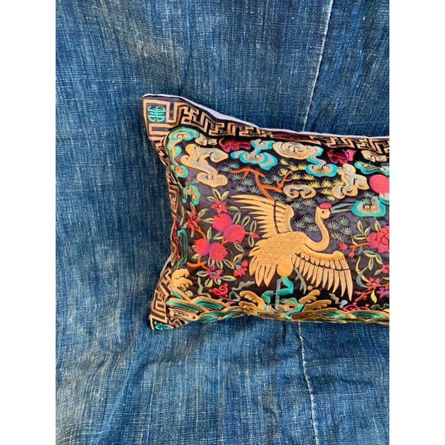 Chinoiserie Hollywood Regency Black, Turquoise & Gold Asian Chinoiserie Boudoir Pillow For Sale - Image 3 of 10