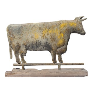 Late 20th Century Tin Cow/Ox Weathervane For Sale