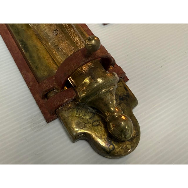 Vintage Chinoiserie Glass Torch + Metal Wall Sconces, Pair For Sale - Image 10 of 12