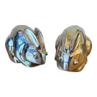 Restoration Hardware Silver Plated Bunnies, a Pair For Sale