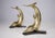 Pair of table foot or pair of solid brass consoles, work from the 70s. H 74 cm x D 49 cm x W 60 cm. About 60 kg the pair...