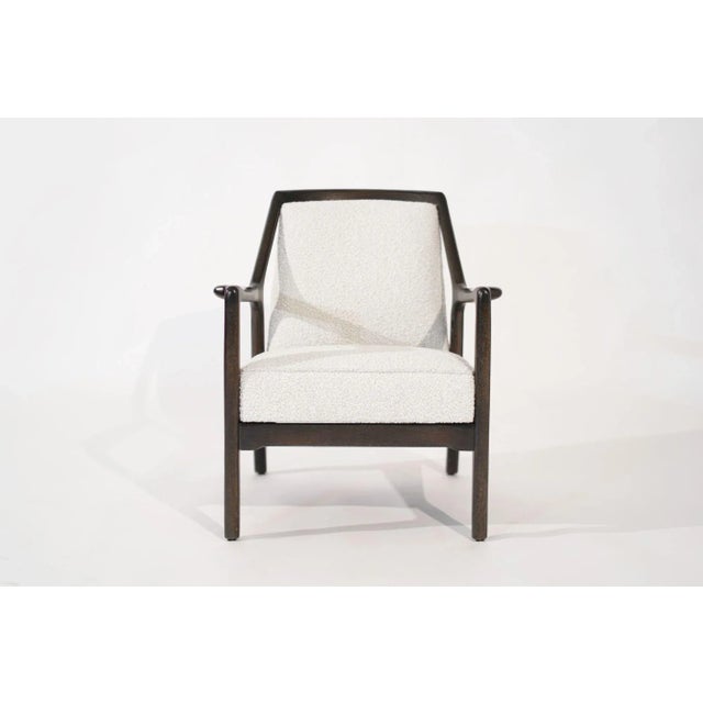 Experience mid-century sophistication with the Limed Oak Lounge Chair by Jack Van Der Molen, circa 1950s. Meticulously...