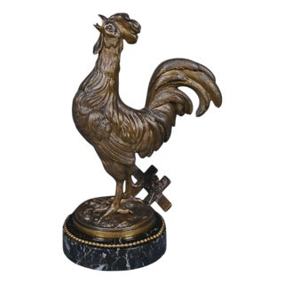 Rooster Figure in Bronze by Guesnet, Late 19th Century For Sale