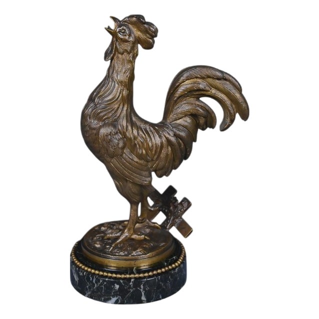 Rooster Figure in Bronze by Guesnet, Late 19th Century For Sale