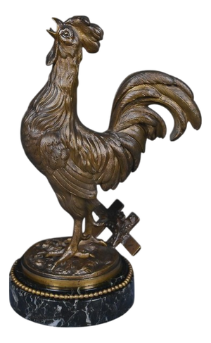 Rooster Figure in Bronze by Guesnet, Late 19th Century