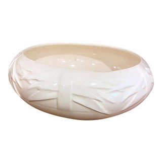 Vintage McCoy White Faux Bamboo Planter For Sale