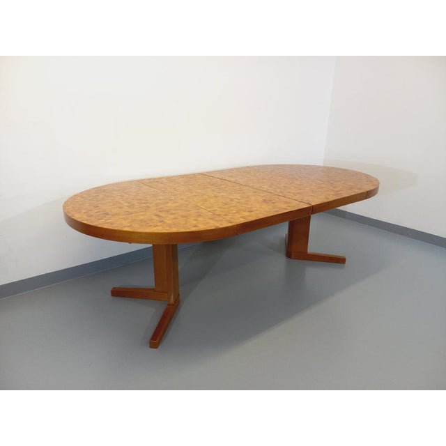 Vintage Round Dining Table in Wood Mosaic Teak and Walnut with Extensions by Dieter Waeckerlin, Swiss, 1960s For Sale - Image 13 of 18