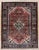 Hand-knotted village rug from the Hamadan region of western Iran, featuring a large geometric medallion set within a rose...