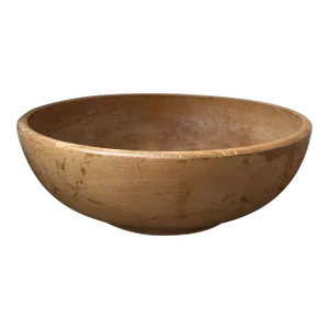 19th Century Rustic Wooden Dough Bowl