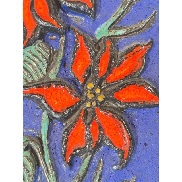 Vintage Ceramic Wall Plaque from Ruscha Keramik, 1970s, in Very Good conditions. Designed 1960 to 1969
