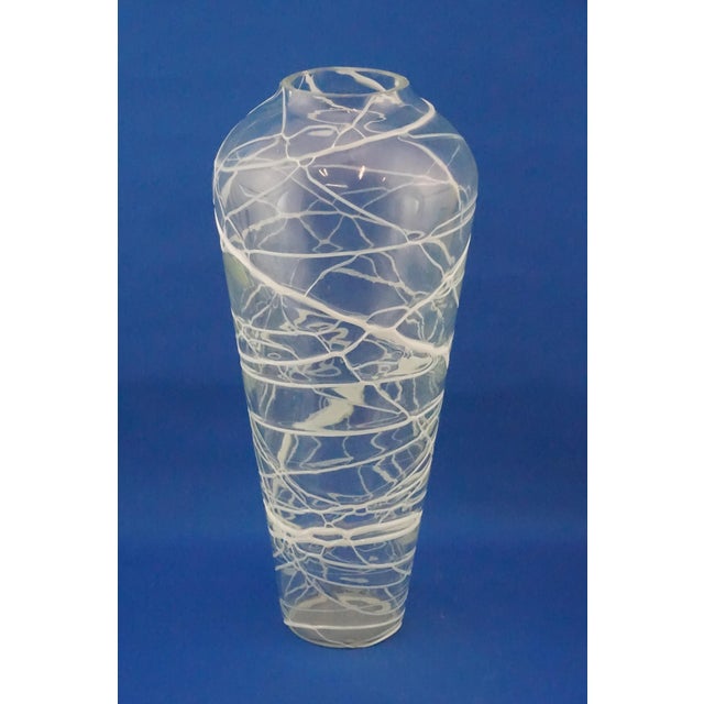Murano Glass Vase in White Glass Paste Lattice, 1940s For Sale - Image 4 of 18