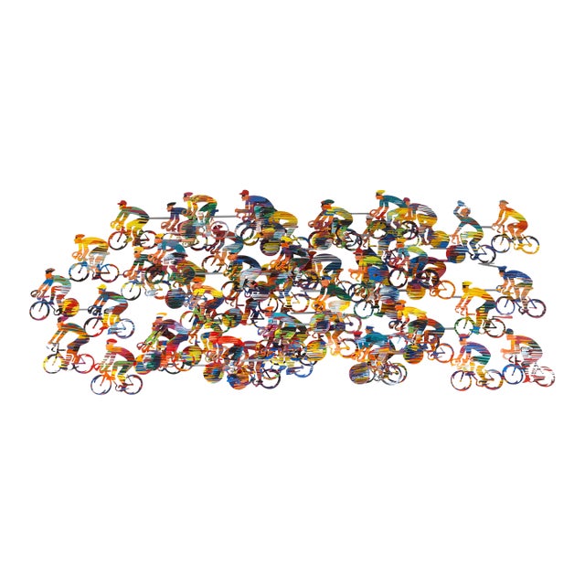 David Gerstein Cyclists Signed Metal Wall Sculpture Contemporary Pop Art 56/295 For Sale
