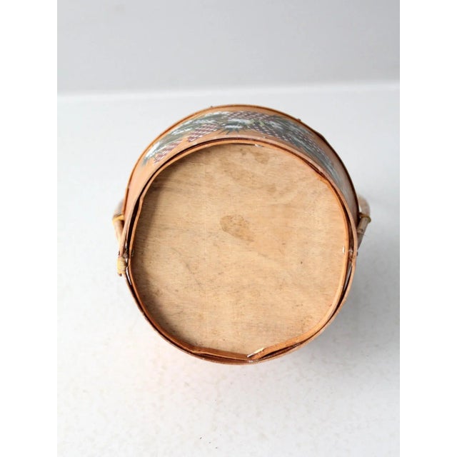 Vintage Hand-Painted Balsa Wood Basket For Sale - Image 9 of 10