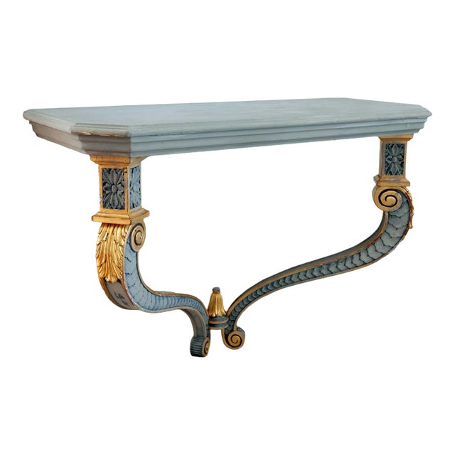 Late 20th Century Gilt & Carved Italian Wall Console For Sale