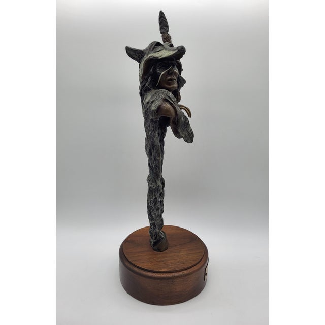 1980s Limited Edition Bruce Contway Bronze Bust Sculpture "Crazy Dog" - 74/100 For Sale - Image 9 of 10