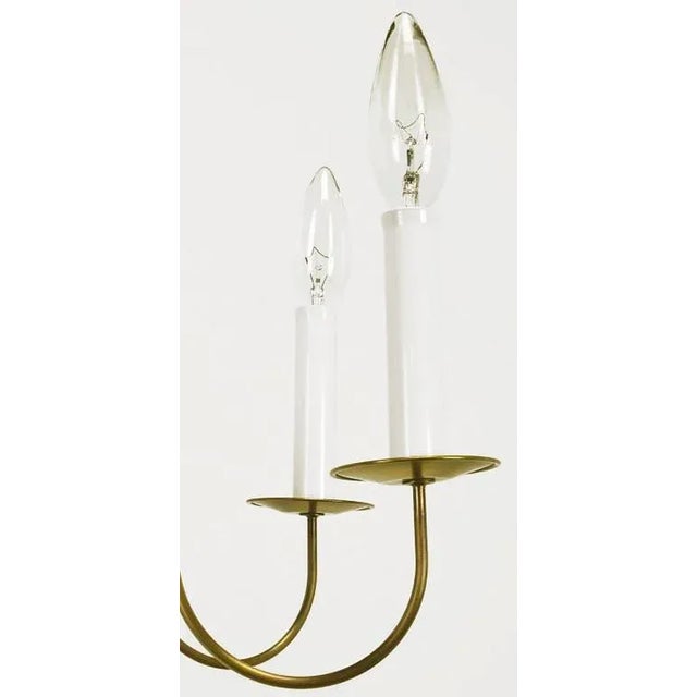 Hand-Spun Brass Eight-Light Chandelier With Delicate Arms For Sale - Image 9 of 9