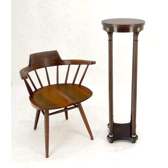 Baker Dark Mahogany 13" Round Neoclassical Pedestal Plant Lamp Stand Table MINT For Sale - Image 11 of 13