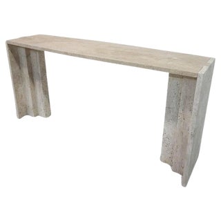 Vintage Travertine Console, Italy For Sale