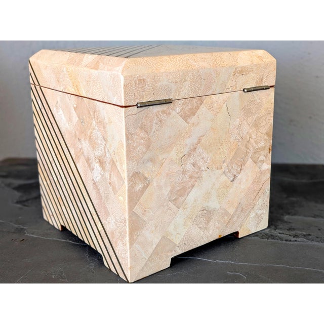Vintage Casa Bique Tessellated Stone and Brass Box For Sale In Phoenix - Image 6 of 12
