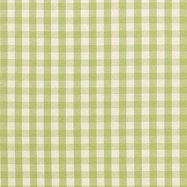 Sample - Schumacher Elton Cotton Check Fabric in Sage For Sale