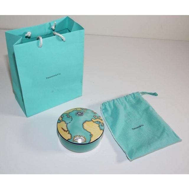 Blue Tiffany & Co. Porcelain Lidded Box Designed for Tauck World France For Sale - Image 8 of 12