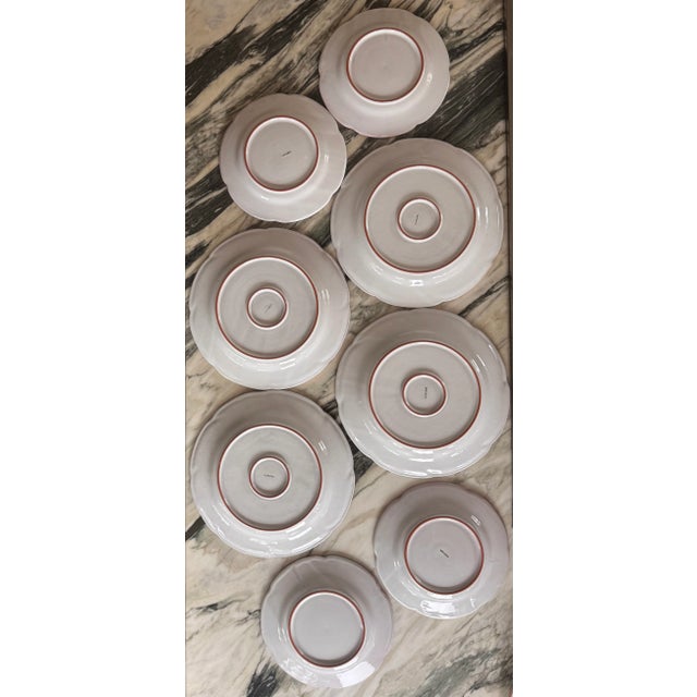 Bright Pink LastCHANCE!8 Pieces Made in Portugal Hand Painted and Glazed Plates For Sale - Image 8 of 16