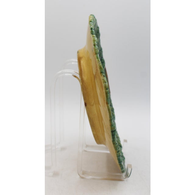 Late 19th Century C. 1880-1900 London Pair of Majolica Begonia Leaf Plates by Joseph Roth For Sale - Image 5 of 9