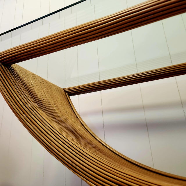 1970s Pencil Reed Console Table Gabriella Crespi Style For Sale - Image 10 of 14