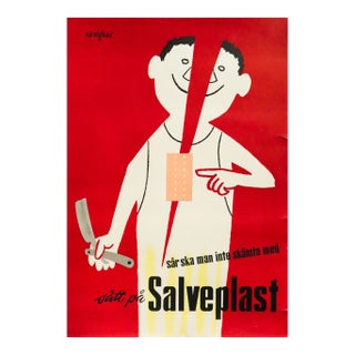 1954 Swedish Advertising Poster - Salveplast (Bandaids) For Sale