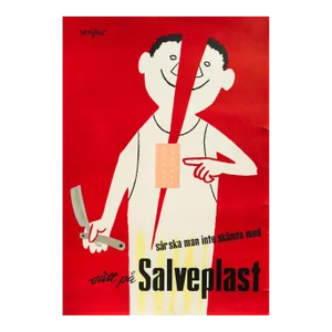 1954 Swedish Advertising Poster - Salveplast (Bandaids)