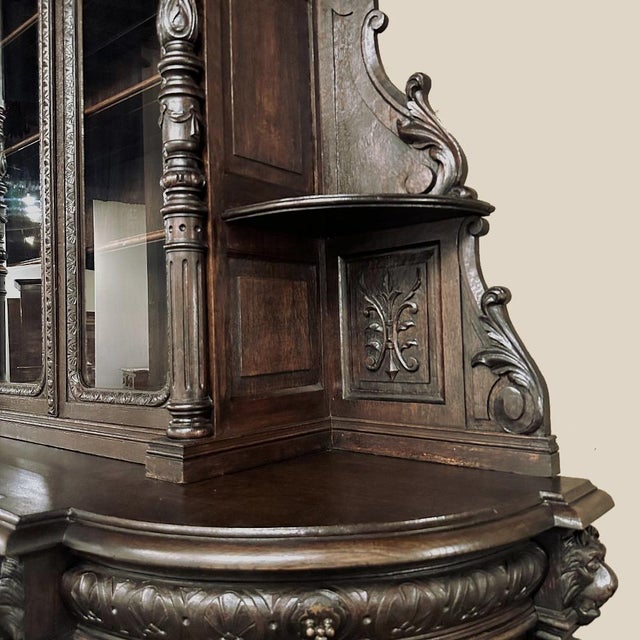 19th Century French Renaissance Two-Tiered Bookcase ~ Bibliotheque For Sale - Image 11 of 18