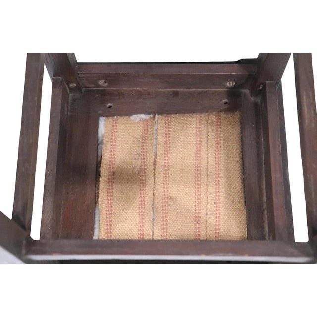 Exceptional set of four Mission, Art & Crafts ladder back form dining chairs by Roycroft. The chairs are in very good...