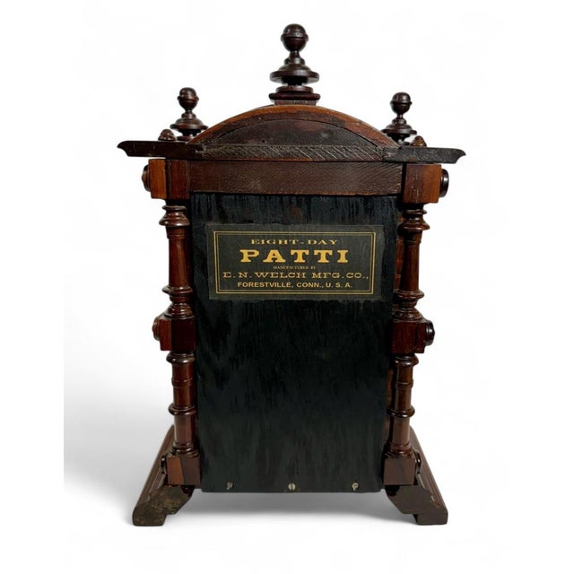 Antique American Welch Spring & Co 8 Day Patti Mantle Clock | Chairish