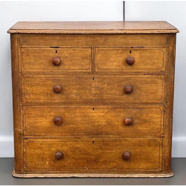 Brown Victorian Chest of Drawers with Original Painted Finish For Sale - Image 8 of 8