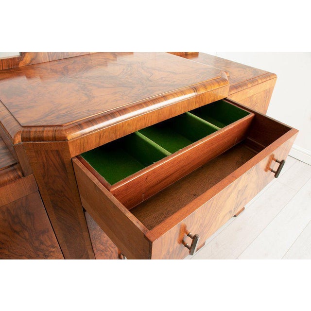 Large Art Deco Figured Walnut Sideboard For Sale - Image 12 of 14