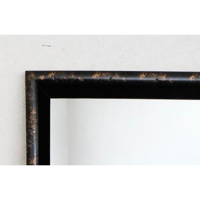 Vintage Distressed Black Lacquer Style Wall Mirror For Sale In Austin - Image 6 of 10