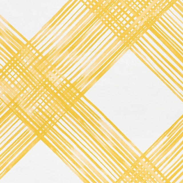 Contemporary Schumacher Traverse Wallpaper in Yellow For Sale - Image 3 of 4